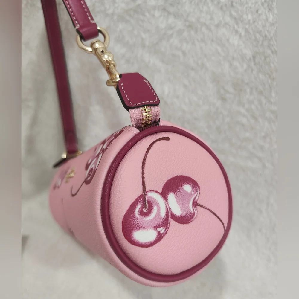 🍒Nolita Barrel Bag With Cherry Print - Picture 11 of 12